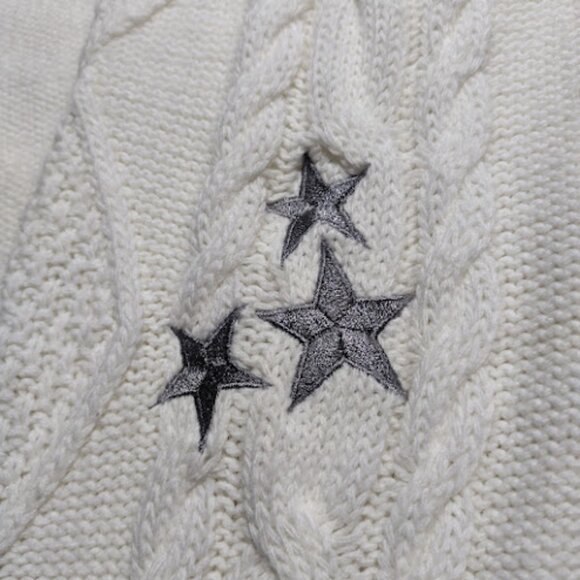 TAYLOR SWIFT INSPIRED | White Chunky Cable Knit Oversized Cardigan Wool Blend OS - Picture 7 of 16